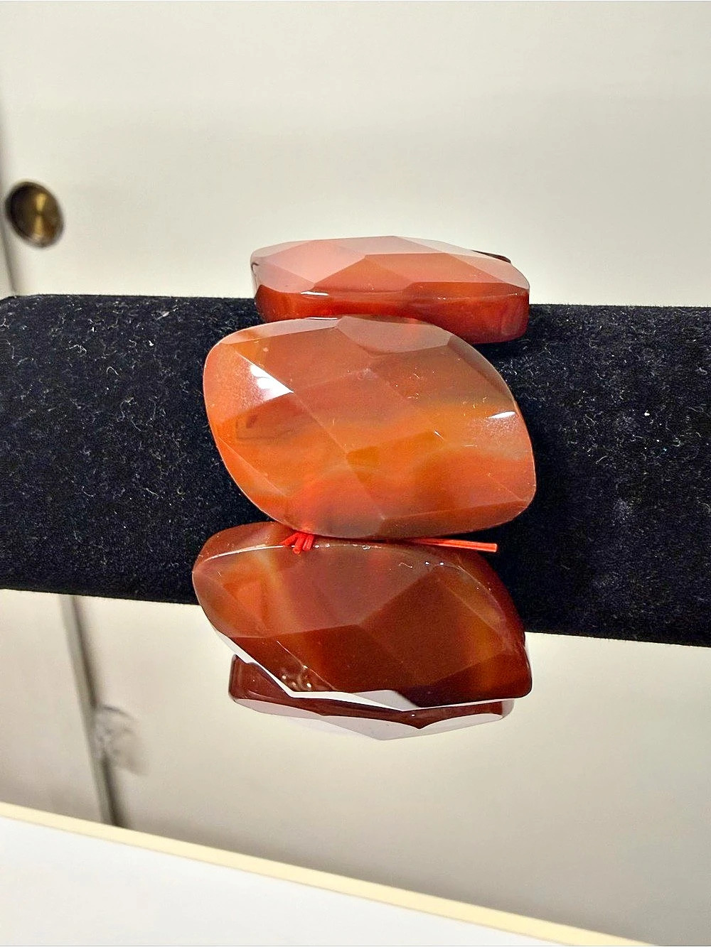 Brown Stone Beaded Bracelet Like New
